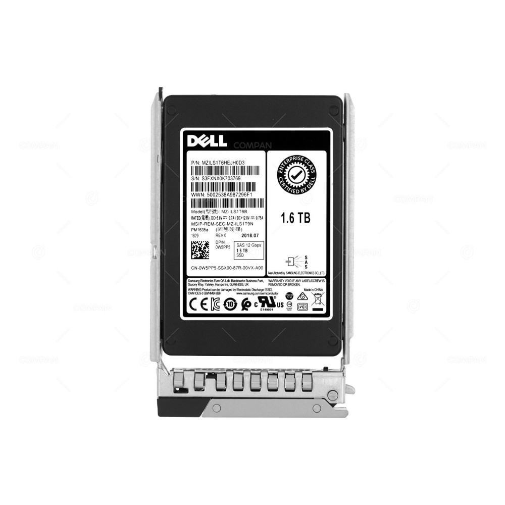 W5PP5-G14 DELL SSD 1.6TB SAS 12G 2.5" SFF PM1635A G14